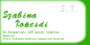 szabina kopesdi business card